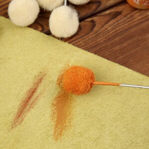 BUTUZE 25 Pcs Wool Daubers Wool Daubers Ball Brush Leather Dye Tool with Metal Handle Wool Daubers for Leather Dyes for DIY Crafts Projects