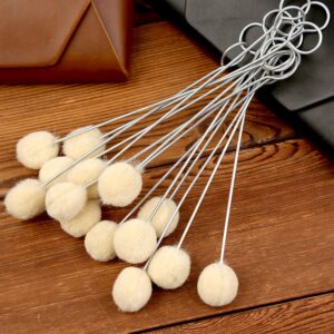 BUTUZE 25 Pcs Wool Daubers Wool Daubers Ball Brush Leather Dye Tool with Metal Handle Wool Daubers for Leather Dyes for DIY Crafts Projects