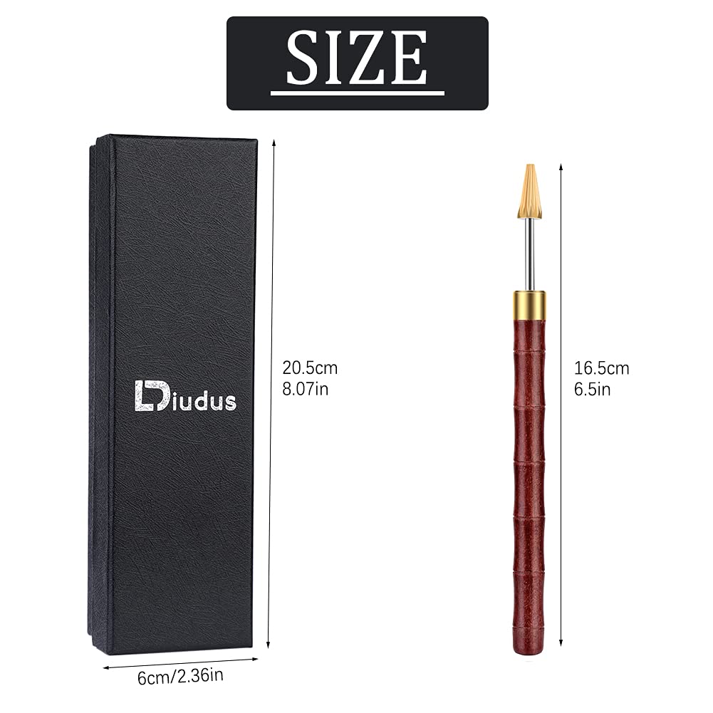 DIUDUS Leather Edge Dye Pen, Red Wood Handle Stainless Steel Top Edge Dye Roller Oil Pen Belt Finisher Leather DIY Craft