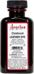 angelus leather dye, 3 oz, oxblood
