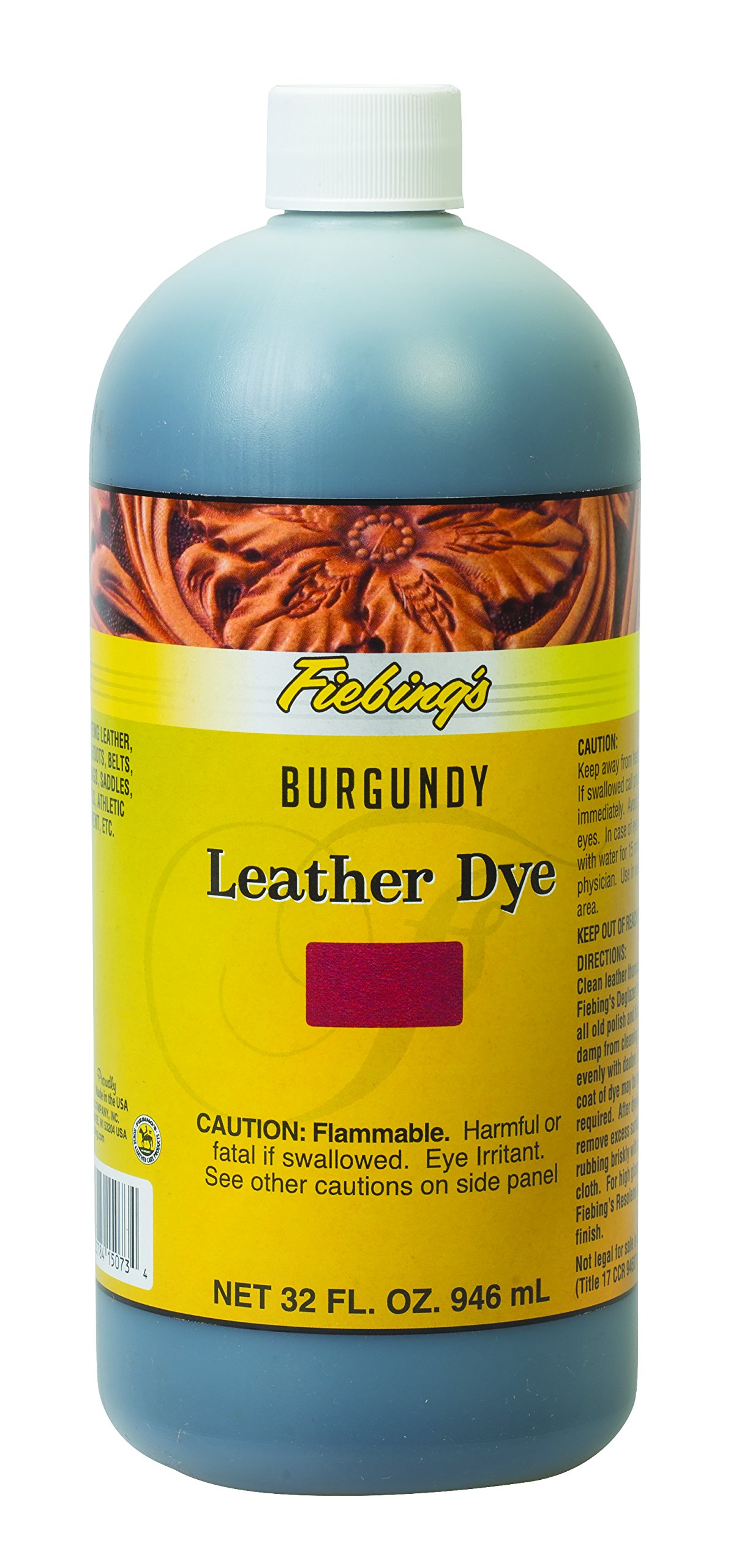 Fiebing's FILDYE73P032Z Leather Dye - Burgundy, 32 oz