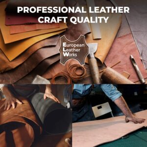 ELW Vegetable Tanned Leather Shoulder Pre-Cut 2.5-4 SQ FT | 8-9 oz. (3.2-3.6mm) Full Grain Leather Cowhide Craft Hobby Workshop Tooling, Repair, Carving, Dyeing, Engraving, Wet Molding