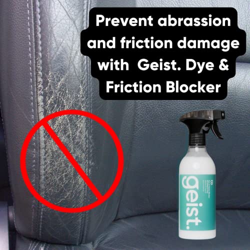 Geist. Dye & Friction Blocker for Leather & Vinyl | Shields leather car seats, sofas and more from denim transfer & abrasion damage | 500 ml / 16.75 fl.oz