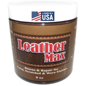 Blend It On Leather Max Large Project 8 Ounce Jar Refinish for Your Furniture, Jacket, Sofa or Car Seat, Super Easy Instructions, Restore Any Material, Bonded, Pleather, Genuine (Mahogany)