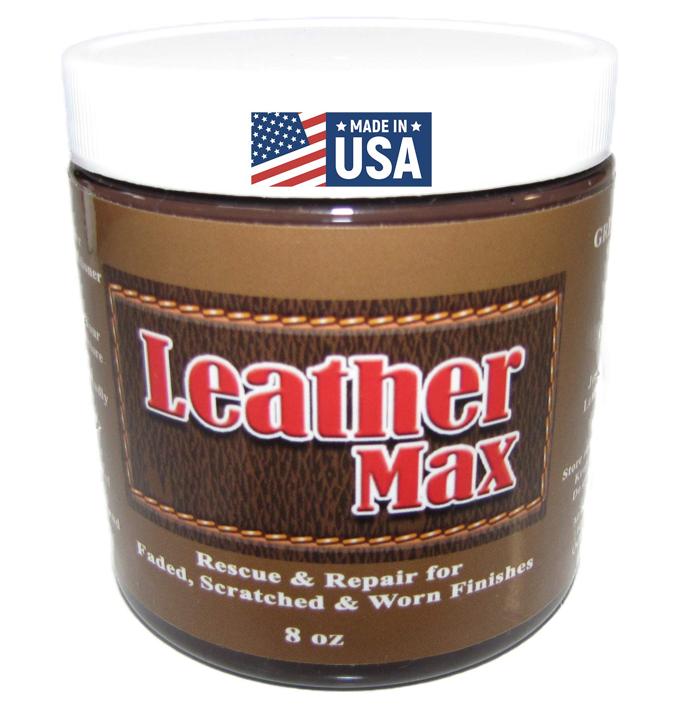 Blend It On Leather Max Large Project 8 Ounce Jar Refinish for Your Furniture, Jacket, Sofa or Car Seat, Super Easy Instructions, Restore Any Material, Bonded, Pleather, Genuine (Mahogany)