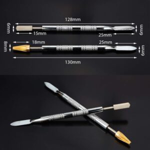 2 Pieces Leather Edge Dye Pen Leather Edge Printing Tool Leather Craft Dye Pen Oil Paint Roller Applicator for Leather Craft DIY Working (Round Head and Tapered Head)