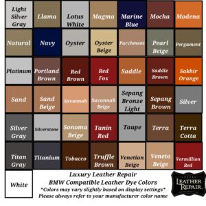 Luxury Leather Repair Automotive Leather Vinyl Repair Dye Color Restorer Compatible with BMW Interiors and Accessories - Applicator Included - BEST EASY DIY Leather Dye (Black, 8oz)