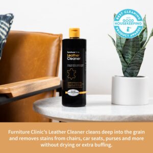 Furniture Clinic Leather Complete Restoration Kit | Includes Leather Recoloring Balm, Leather Cleaner, Protection Cream, Sponge & Cloth | Restores & Repairs (Red)