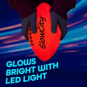 GlowCity Glow in The Dark Football - Light Up, Youth Size Footballs for Kids - LED Lights and Pre-Installed Batteries Included﻿