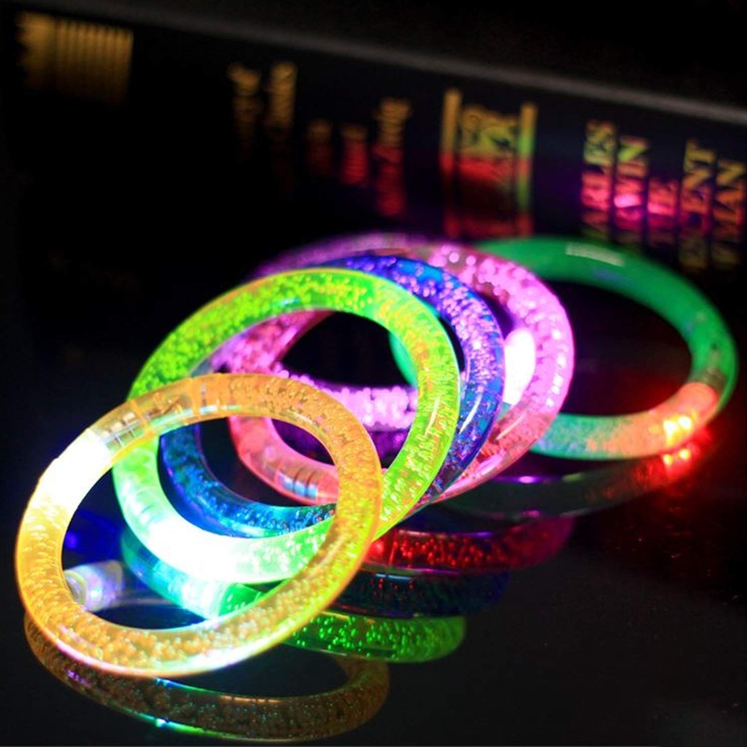 24 Pack Patriotic Glow In The Dark LED Bracelets Memorial Day Party Favors for Kids Adult Party Supplies Flashing Light Up Bracelet Glow Sticks Party Toys 4th of July Accessories Birthday Games Gifts