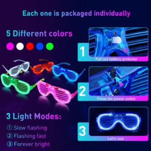 SHQDD 248 PCS Glow Party Supplies, 24 PCS Foam Glow Sticks, 24 PCS LED Glasses and 200 PCS Glow Sticks Bracelets, Neon Party Favors for Glow Party, Wedding, Concert, Raves and Birthday