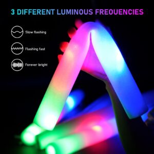 SHQDD 248 PCS Glow Party Supplies, 24 PCS Foam Glow Sticks, 24 PCS LED Glasses and 200 PCS Glow Sticks Bracelets, Neon Party Favors for Glow Party, Wedding, Concert, Raves and Birthday