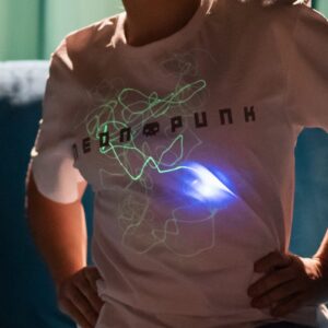 NeonPunk Magical Interactive Glow in The Dark T Shirt with Light Pen - Adult X-Large