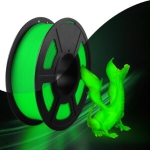 SUNLU Glow in The Dark PLA Filament, Neatly Wound Luminous PLA 3D Printer Filament 1.75mm Dimensional Accuracy +/- 0.02mm, Fit Most 3D Printers, 1kg Spool (2.2lbs), 330 Meters, Green PLA, Glow Green