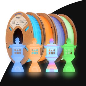 eryone glow in the dark filament pla 1.75mm +/-0.03mm, 250g*4 pack/spool, glow rainbow/glow blue/glow orange yellow/glow green