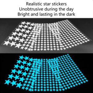 MOJOTORY Glow in The Dark Star Stickers, Bright and Lasting, Glow Stickers for Ceiling and Wall, Glow in The Dark Stars for Ceiling, Fantastic Wall Stickers for Bedroom, Blue