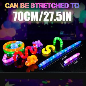 8 PCS Light Up Pop Tubes, LED Glow Sticks Party Favors for Kids 3-8-12, Fidget Stress Relief Toys, Toddlers Goodie gift Bag Stuffer Fillers,Classroom Prizes Rewards, 4th of July Party Supplies