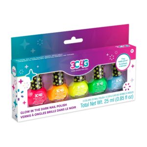 3C4G Glow in The Dark Nail Polish - Nail Polish Set for Girls & Teens - Includes 5 Glow in The Dark Colors - Non-Toxic Nail Polish Kit for Kids Ages 8+ by Make It Real