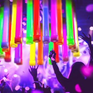 PartySticks Glow Sticks Party Supplies for Kids and Adults (25pk Assorted) - 6 Inch Bulk Glow Light Up Sticks Party Favors, Glow in the Dark Party Decorations, Waterproof Nontoxic Glow Necklaces