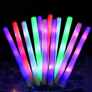 100pcs led foam sticks, 18in glow foam sticks wands batons dj flashing glow sticks 3 modes flashing changing glow in the dark party supplies