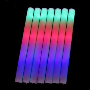 100PCS LED Foam Sticks, 18in Glow Foam Sticks Wands Batons DJ Flashing Glow Sticks 3 Modes Flashing Changing Glow in The Dark Party Supplies