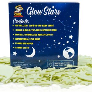 300 Count Glow Stars; Glow in The Dark Stars for Ceiling, Ceiling Stars, Glowing Stars for Ceiling Include Bonus Moon, Earth & Big Dipper Constellation (300 Stars)