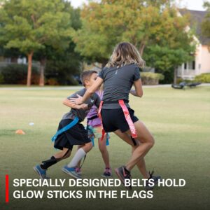 Rukket Flag Football Set, Glow In The Dark Capture The Flag Footballs, Belts, Cones & Toys, 10 Player Kids & Youth Nighttime Outdoor Game