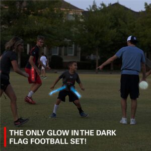 Rukket Flag Football Set, Glow In The Dark Capture The Flag Footballs, Belts, Cones & Toys, 10 Player Kids & Youth Nighttime Outdoor Game