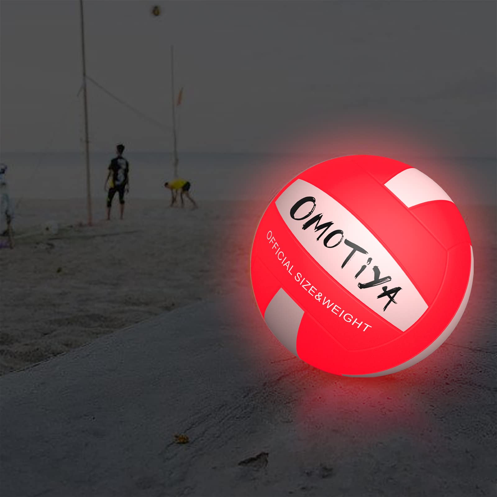 OMOTIYA Glow in The Dark Volleyball, LED Light Up Volleyball, Outdoor Volleyball Gifts for Boys and Girls, Night Glowing Ball, Soft Volleyballs Gifts Ideas for Age 8, 9, 10, 11, 12, 13+ Kids Teens