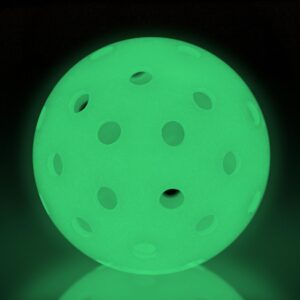 Franklin Sports Glow in The Dark Outdoor Pickleballs - Light Up Pickleball Balls for Nighttime Pickleball - Glow in The Dark Green Pickleball Balls - Charge in Indoor Light + Sunlight - 3 Pack