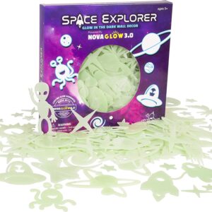 Space Themed Glow in The Dark Stars, Astronauts, Aliens, UFO's, Rockets, Planets, Comets, Asteroids, Spaceships & More! 200 Glow in The Dark Stars for Ceiling