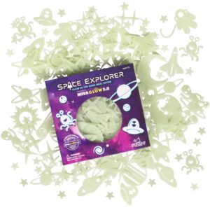 Space Themed Glow in The Dark Stars, Astronauts, Aliens, UFO's, Rockets, Planets, Comets, Asteroids, Spaceships & More! 200 Glow in The Dark Stars for Ceiling