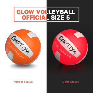 OMOTIYA Glow in The Dark Volleyball, LED Light Up Volleyball, Outdoor Volleyball Gifts for Boys and Girls, Night Glowing Ball, Soft Volleyballs Gifts Ideas for Age 8, 9, 10, 11, 12, 13+ Kids Teens