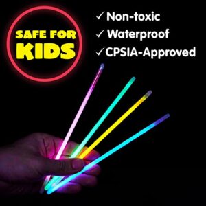 JOYIN 100 Pcs Glow Sticks Bulk 8" Glowsticks, Glow Stick Bracelets Necklaces, Glow in the Dark Party Favors, Easter, Christmas, Halloween Party Supplies Pack, Football Party Supplies