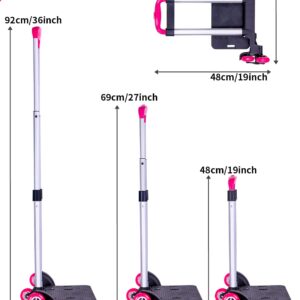 PROTAURI Backpack Trolley with 6 Wheels can Climb Stair, Foldable Rolling Luggage Cart, Adults/Student/Kid's Roller Attachment for School Bags/Backpacks