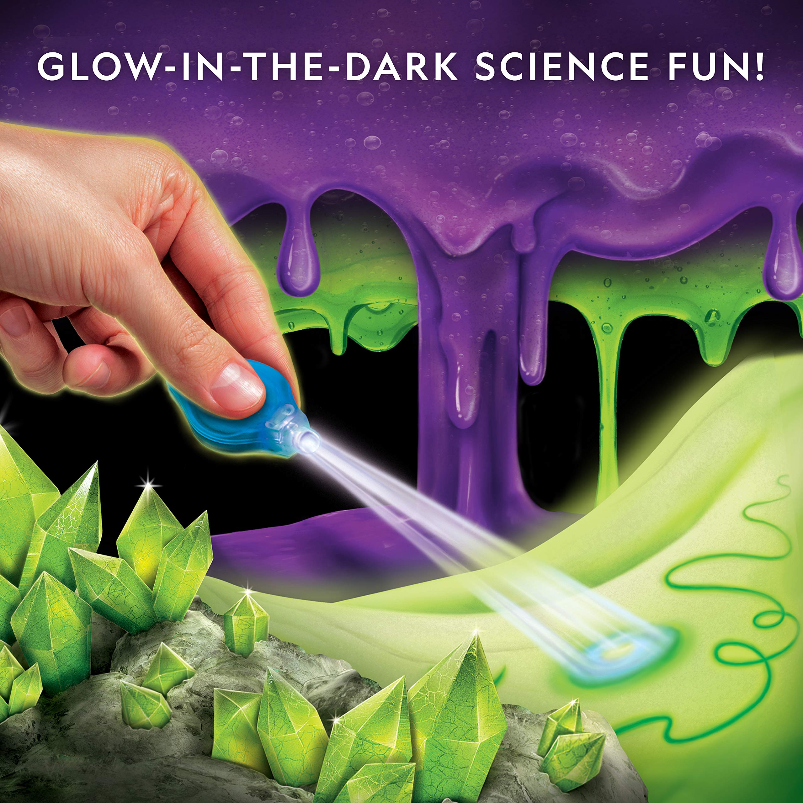 NATIONAL GEOGRAPHIC Mega Science Kit - Glow in The Dark Lab with Crystal Growing Kit, Slime Making, Glowing Putty, and More Science Experiments, Slime Kit for Boys and Girls (Amazon Exclusive)