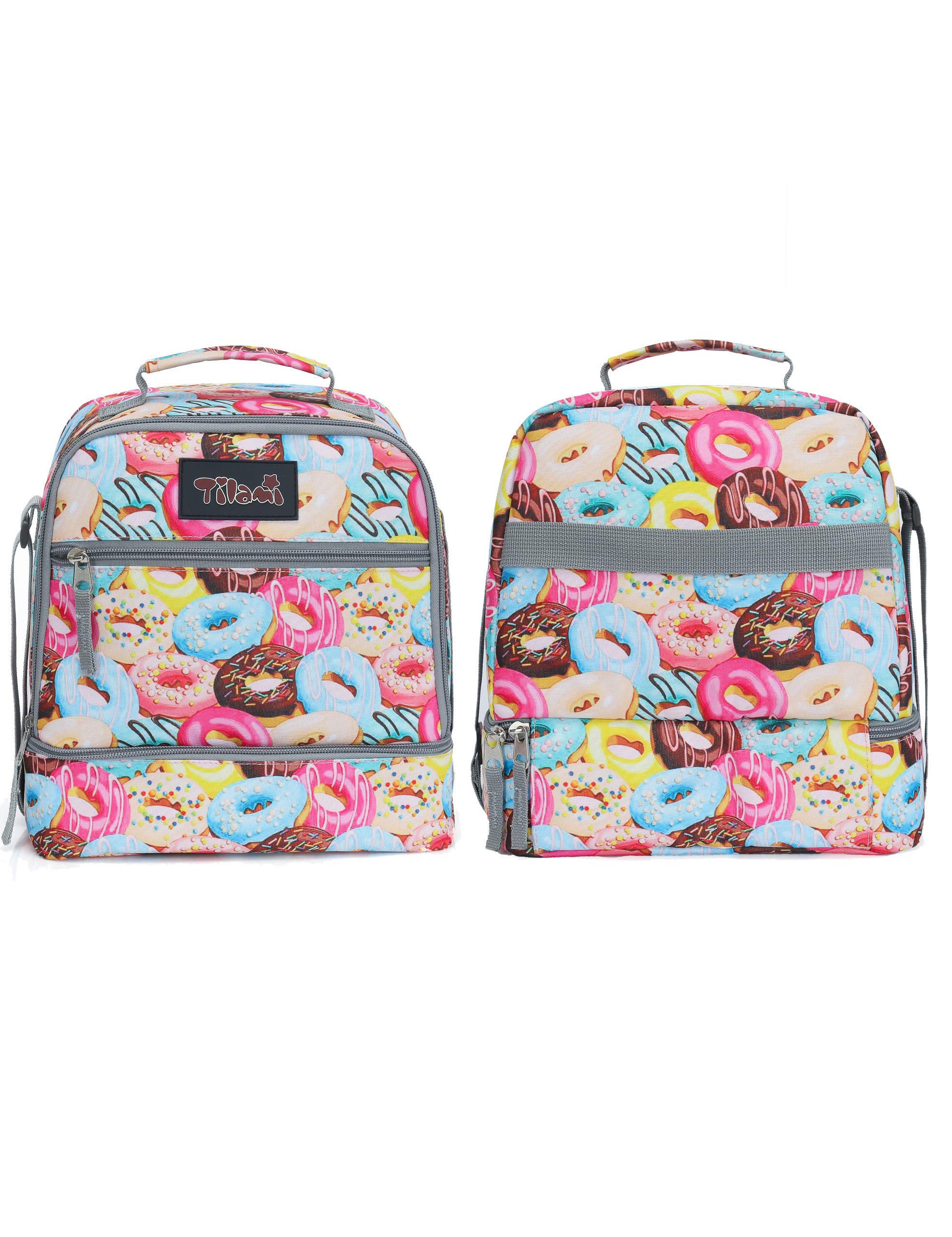 Tilami Rolling Backpack 19 inch with Lunch Bag Wheeled Laptop Backpack, Doughnut