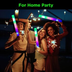 32 Pcs Foam Glow Sticks Bulk Party Pack, 16‘’Big Led Light Up Foam Sticks with 3 Flashing Effect, Glow in The Dark Party Supplies Favors for Wedding, Adults/Kids Birthday, Disco Dance Floor Party, DJ