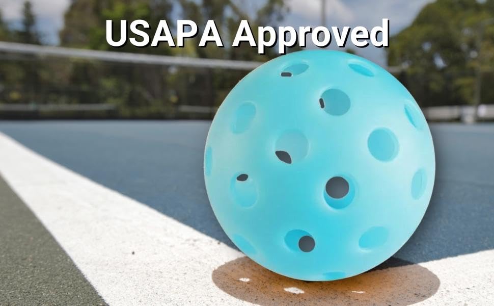 NW Athletics Light Up Pickleball Balls, Glow in The Dark Pickleball Balls, Glowing Blue 3-Pack, Official Size, Meets USAPA Requirements 40 Holes, Standard Play