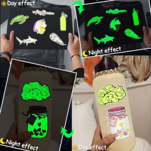 QTL Glow in The Dark Wall Stickers for Kids Cute Wall Stickers for Adults Girls Boys Glowing Stickers for Laptop Water Bottles Decor Waterproof Vinyl Stickers Packs 20Pcs