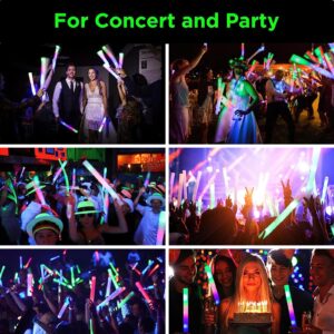 32 Pcs Foam Glow Sticks Bulk Party Pack, 16‘’Big Led Light Up Foam Sticks with 3 Flashing Effect, Glow in The Dark Party Supplies Favors for Wedding, Adults/Kids Birthday, Disco Dance Floor Party, DJ