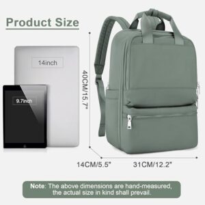 suratio Travel Laptop Backpack for Women Teacher Work Backpack Carry On Bags for Airplane Waterproof Backpack With Laptop Compartment Backpack for Traveling On Airplane Travel Essential Army Green