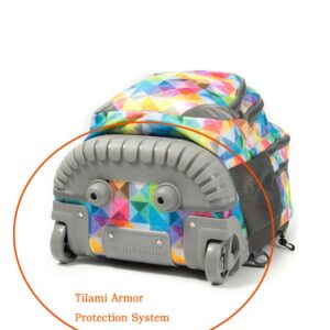 Tilami Rolling Backpack Armor Luggage School Travel Book Laptop 18 Inch Multifunction Wheeled Backpack Students