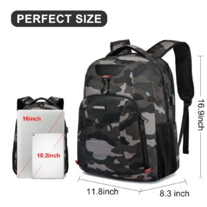 Laptop Backpack, School Backpack for Teen Boys, 15.6 Inch Travel Backpack Large Water Resistant High School College Bookbag for Men Women with USB Charging Port, Camo