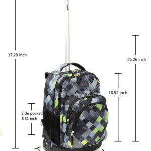 Tilami Rolling Backpack Laptop 18 inch with Lunch Bag, Grids