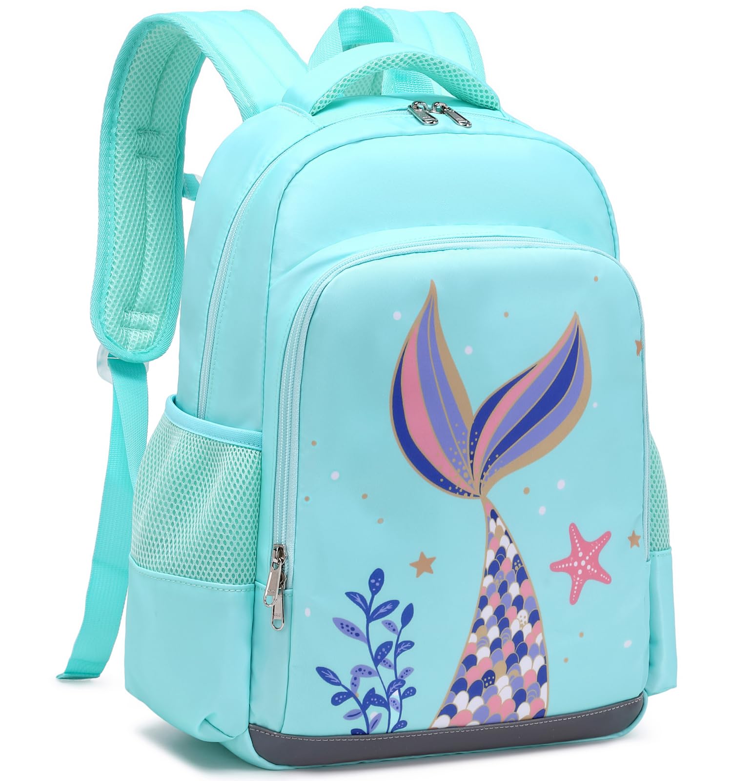 JIANYA Girls Backpack for School Kids Bookbag Kindergarten Elementary Backpack Lunch Box Set, Light Blue