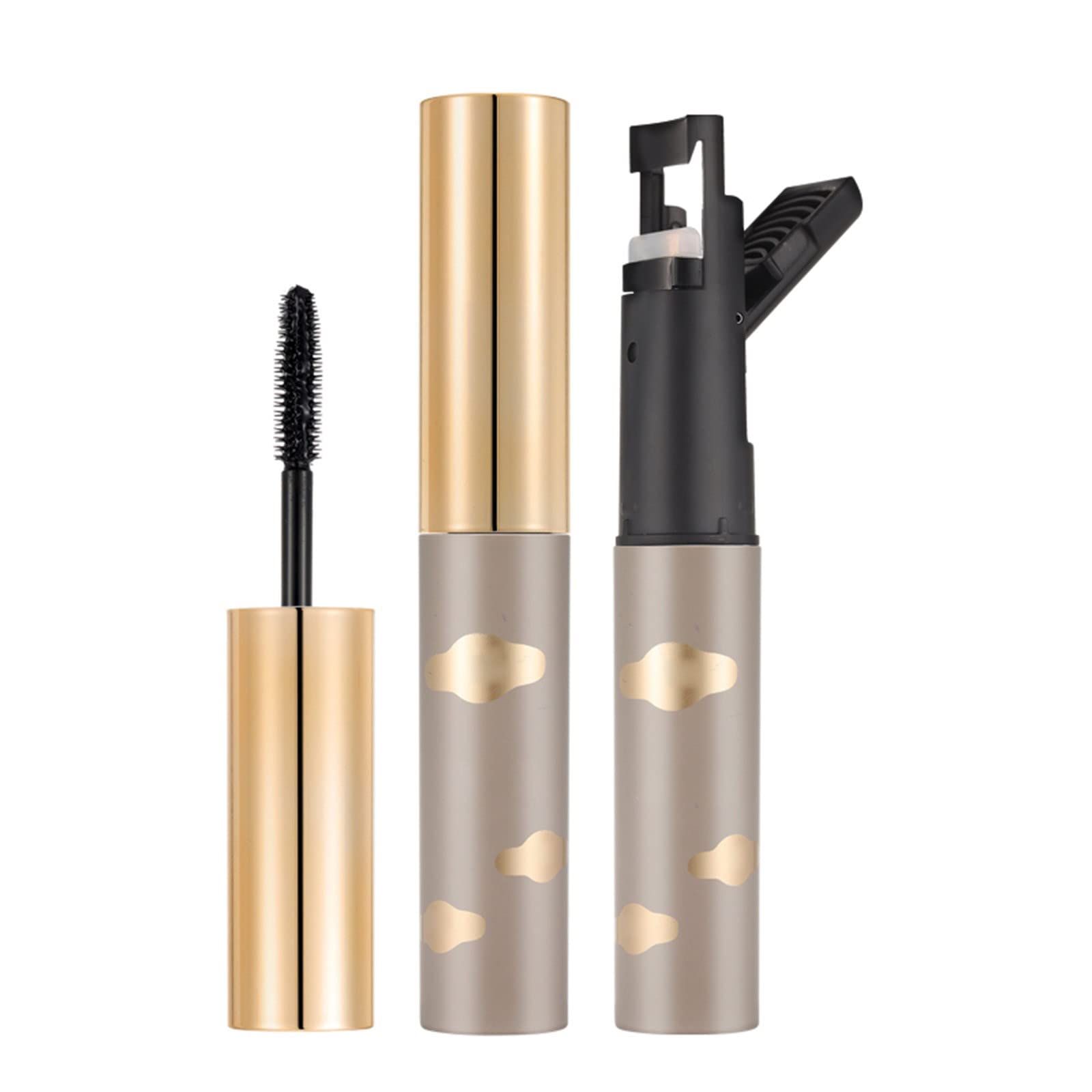 2 In 1 Mascara Longer Lash Cosmetics Natural Lengthening And Thickening Effect No Clumping Superstrong 4d Silk Fiber Mascara Makeup Glitter Top Coat Mascara with（Black-b)