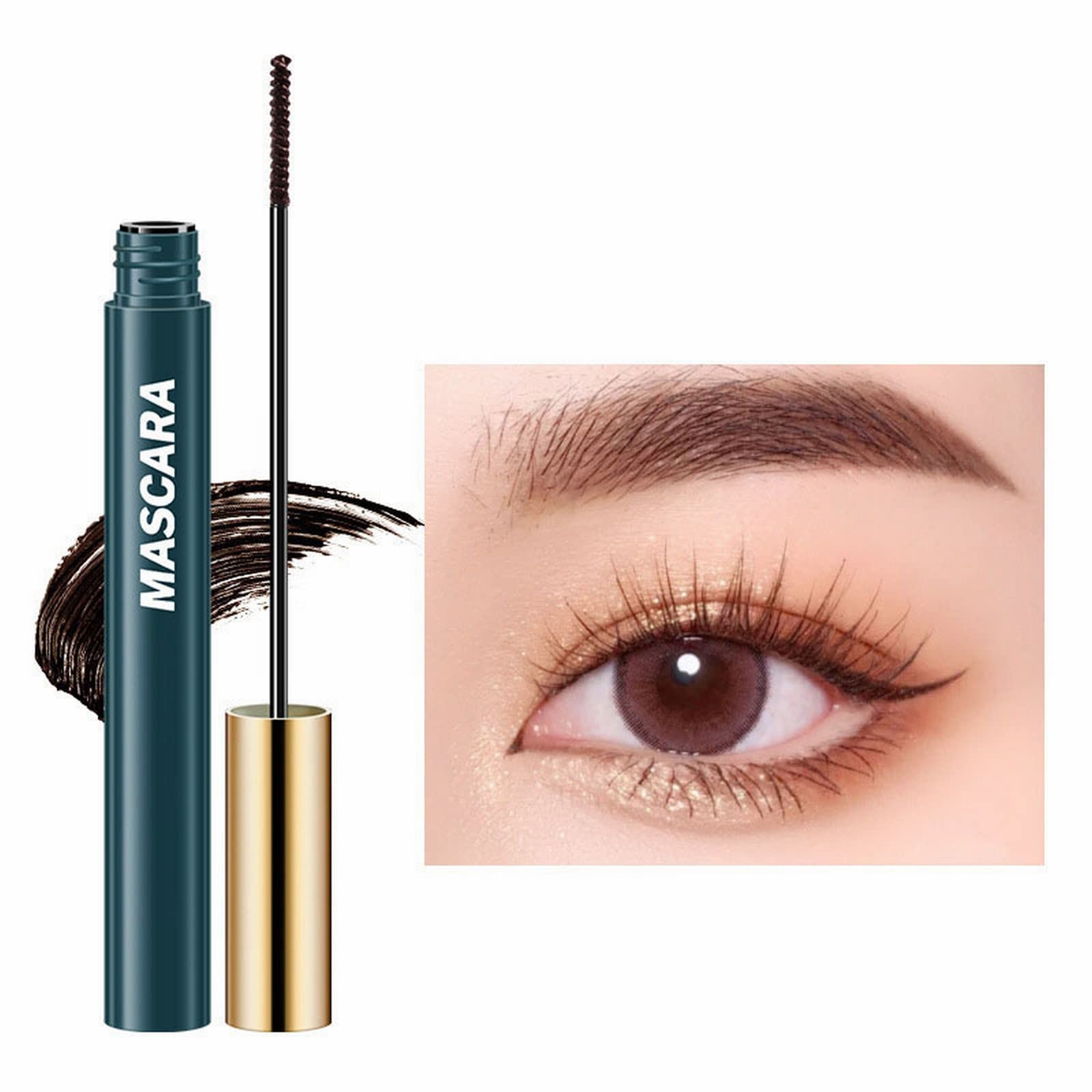 Mascara Luxuriously Longer Thicker Eyelashes, Long-Lasting Lash Mascara Women (a5-Brown, One Size)