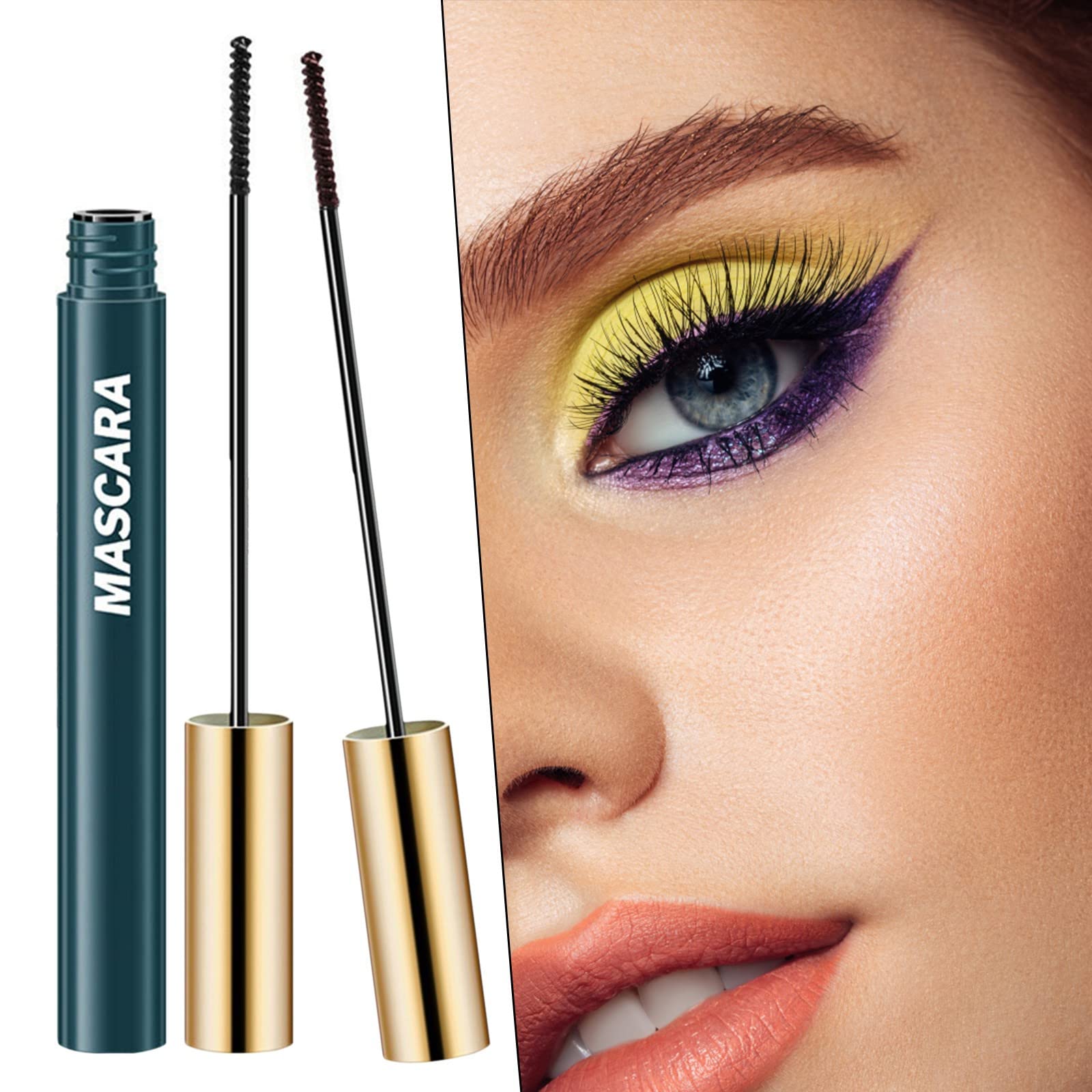 Mascara Luxuriously Longer Thicker Eyelashes, Long-Lasting Lash Mascara Women (a5-Brown, One Size)