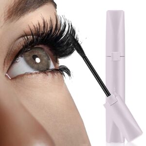 Daily Use Of Cosmetics For Women Long Black Natural Mascara Curly Mascara No Clumps Do Not Easy Removal Makeup Long Lasting Mascara Long Curl Lattice Eyelash Growth（Black-A)